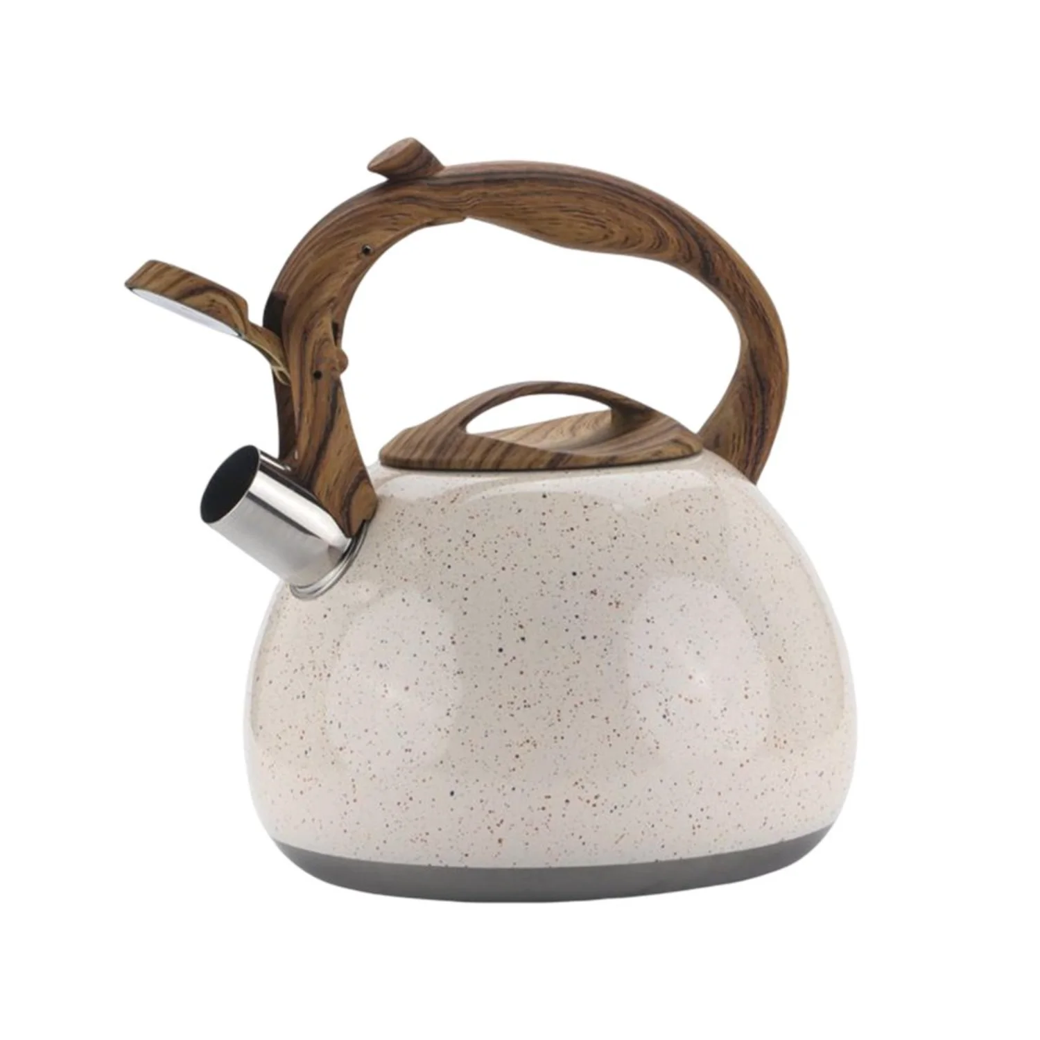 

3L Stylish Whistle Tea Kettle with Wood Handle - Perfect for Stovetop, Camping and Boiling Water