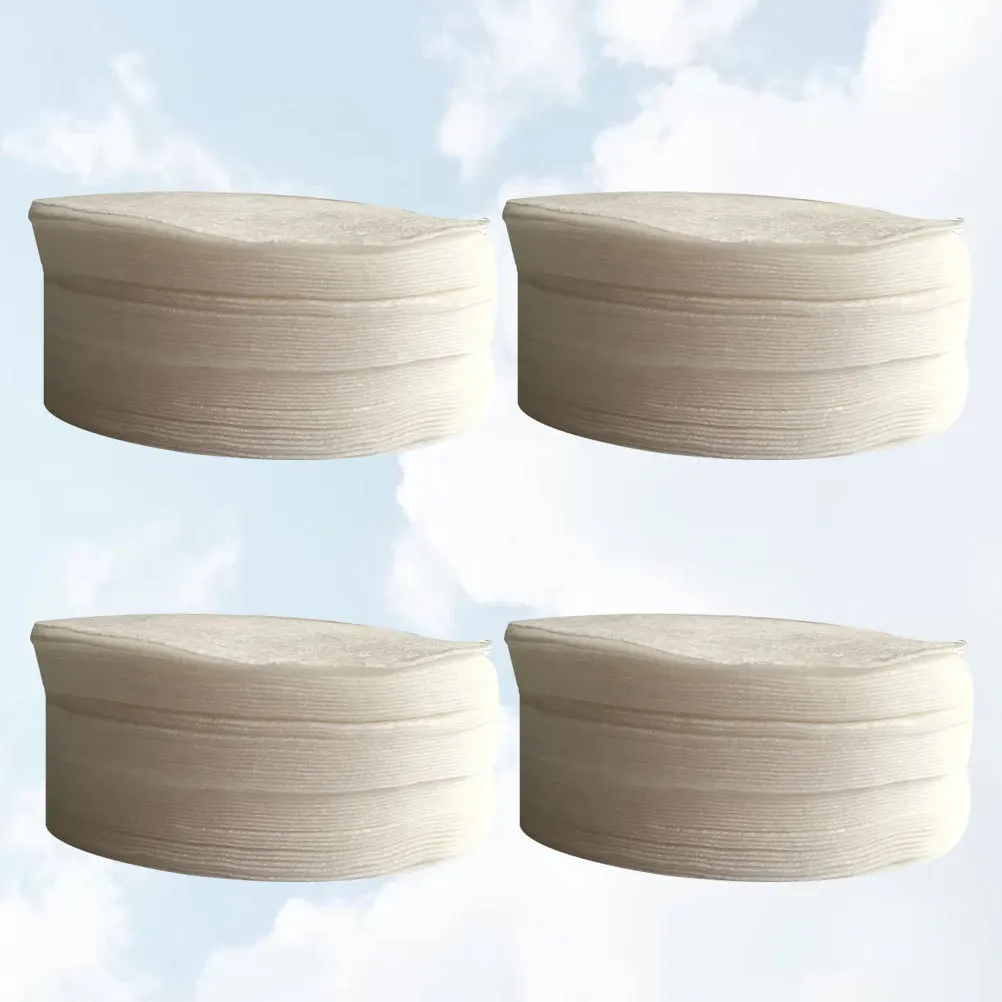 แผ่นเช็ดหน้าแบบไม่ถักทอ สีขาว ขนาด 6-7 ซม. จำนวน 200 ชิ้น สำหรับเช็ดเครื่องสำอางอย่างอ่อนโยน ใช้ในกระบวนการดูแลผิวหน้าประจำวัน