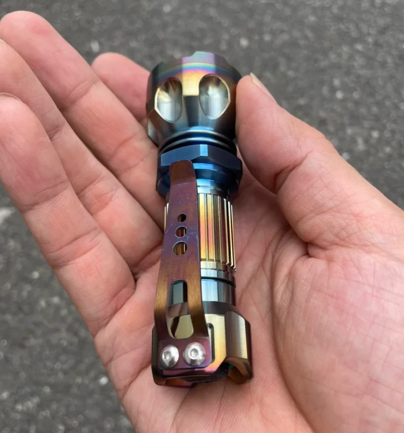 Used EDC SupFire zirconium alloy flashlight 18350 Outdoor Tools Torch Lamp decompression toy view 2