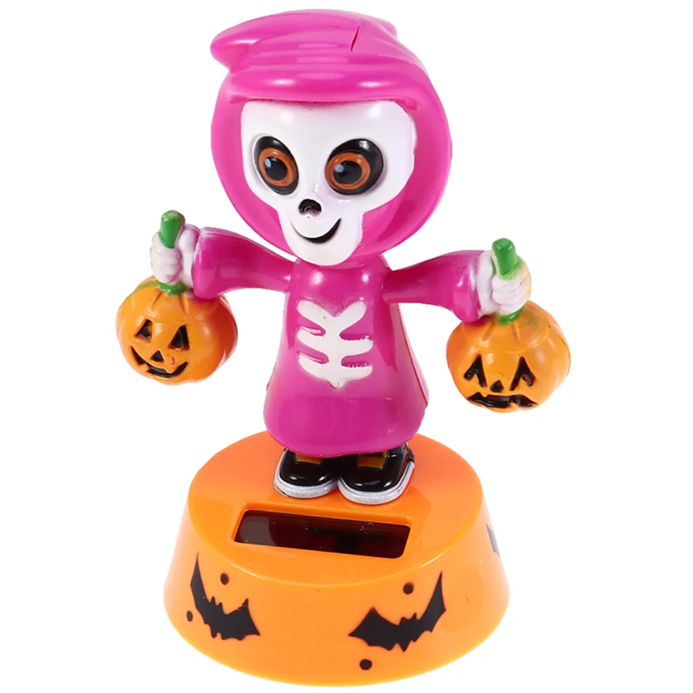 Halloween Solar Dancing Ghost Decor Shaking Plastic Figurine Compact Lightweight Car Desktop Cabinet Office Table