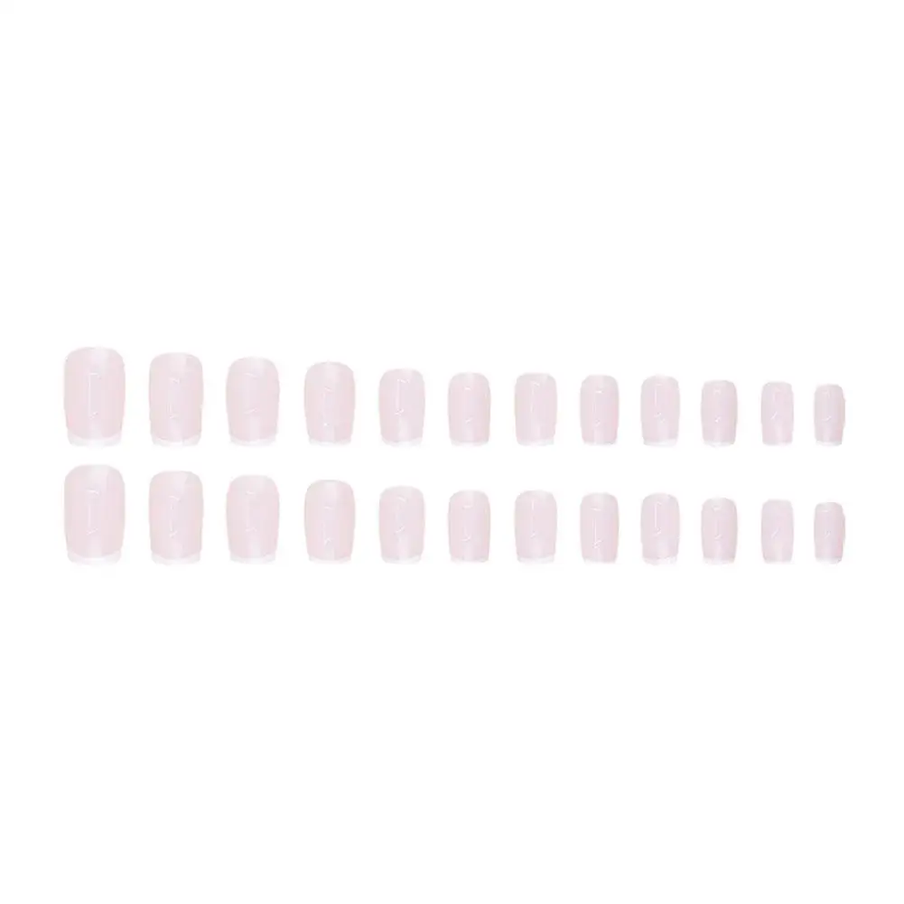Marbled Gradient False Nails - Non-fading Press-on Nails, Easy Fit For Diy Nail Art Manicure Design Press On Nail Wearable Z2k1