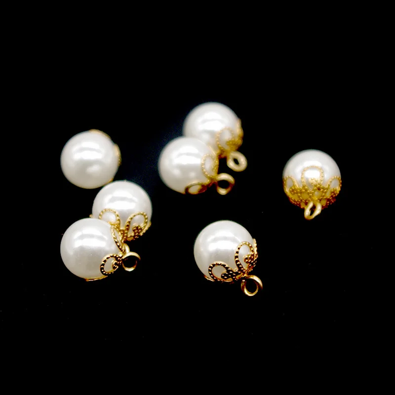 10 PCs Resin Sewing Buttons Scrapbooking Round Pearl Single Hole White 10mm Costura Botones decorate PE001