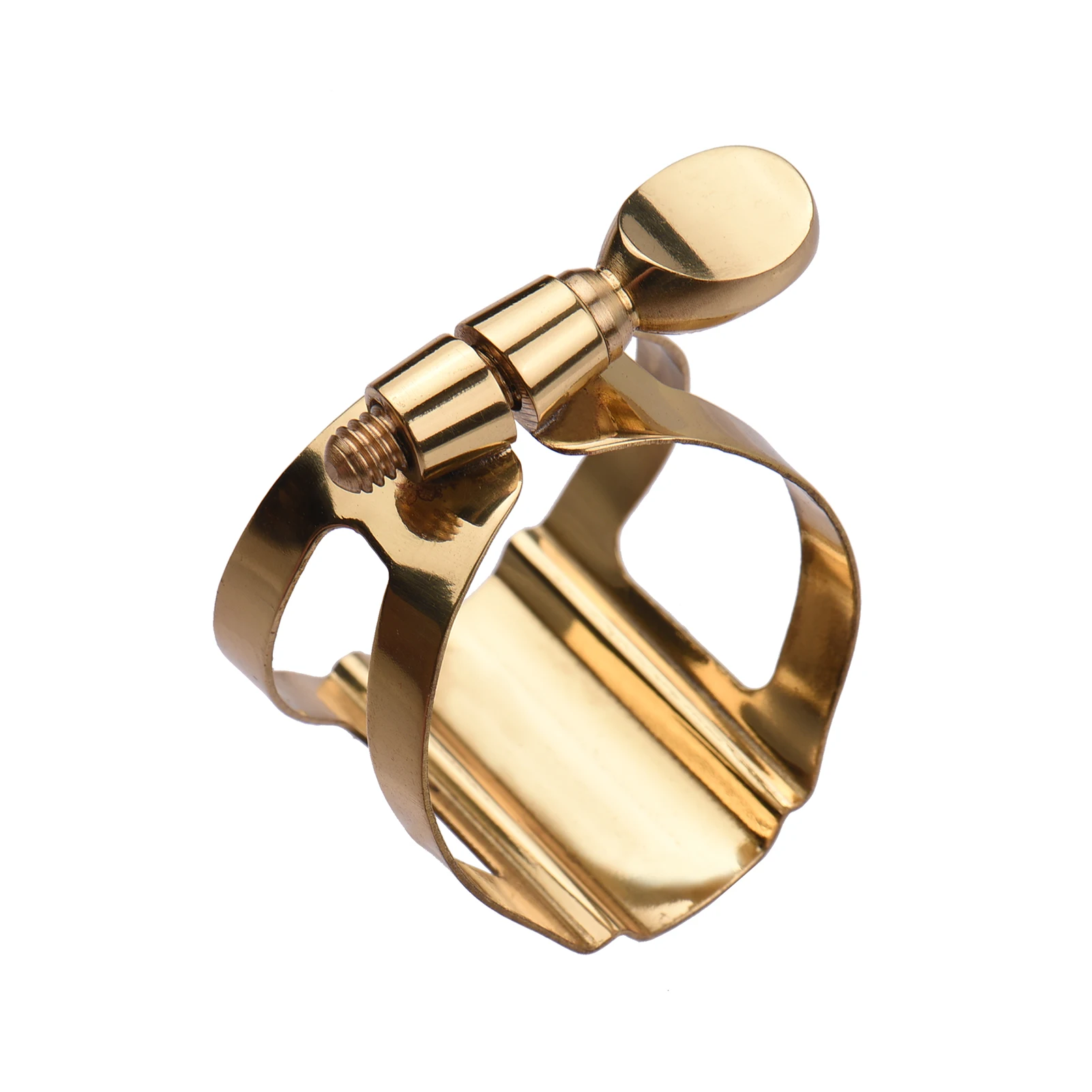 Single Screw Adjustment Saxophone Ligature Durable Metal Clip Fastener for Soprano / Alto / Tenor Saxophone