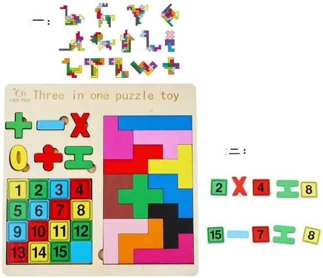 Puzzle 3 IN 1 Bord Spielzeug Bausteine Farbe DIY Clever Board Sammlung Kreative Geschenk Holz Spielzeug Puzzles Kinder Spiele