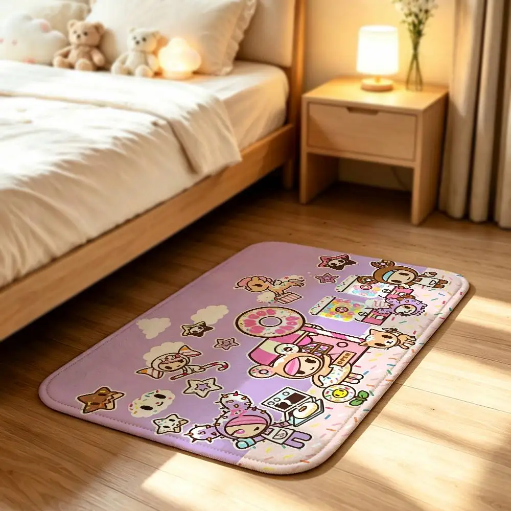 Cute star T-Tokidoki-S Anti‑Slip Floor Mat Short Plush Rug mat Soft Comfortable Machine Washable Home Decor