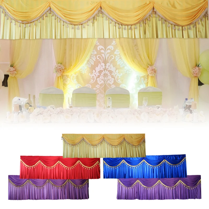 

3 Meter Wedding Party Backdrop Decoration Curtain Swag Backdrop Drapes Stage Event Party Background Decor Swag Drape Valance