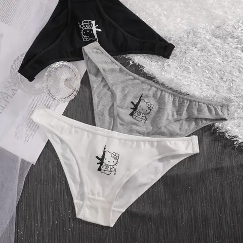 Sanrio 헬로 키티 팬티 여성 섹시한 애니메이션 코튼 속옷 만화 귀여운 패션 팬티 란제리 소녀 섹시한 저층 팬티