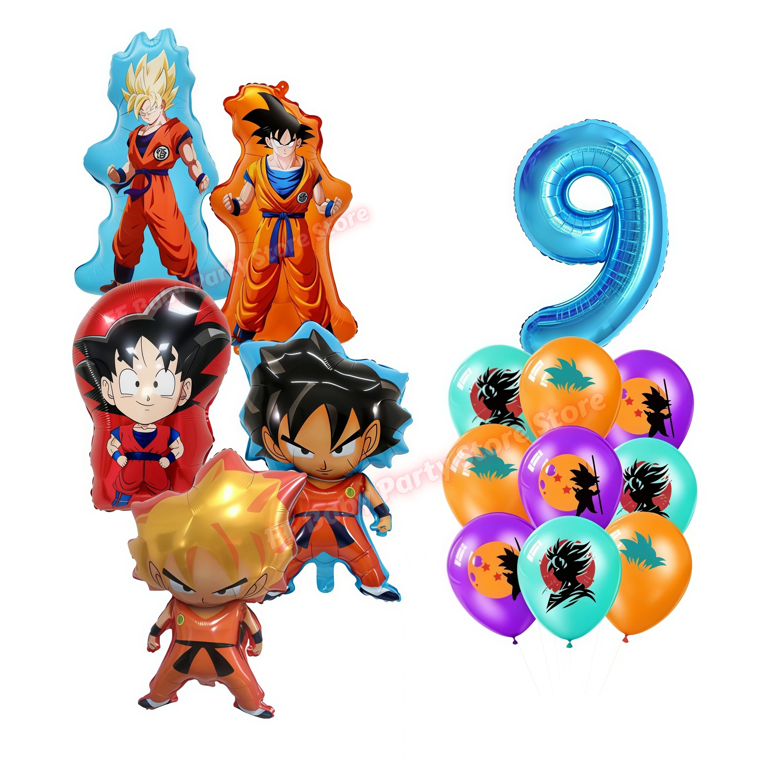 Dragon Ball Geburtstagsparty-Zubehör Son Goku Luftballons Pappbecher Teller Schlüsselanhänger Armbänder Jungen Party-Favoriten Geburtstagsdekoration – Detail 10