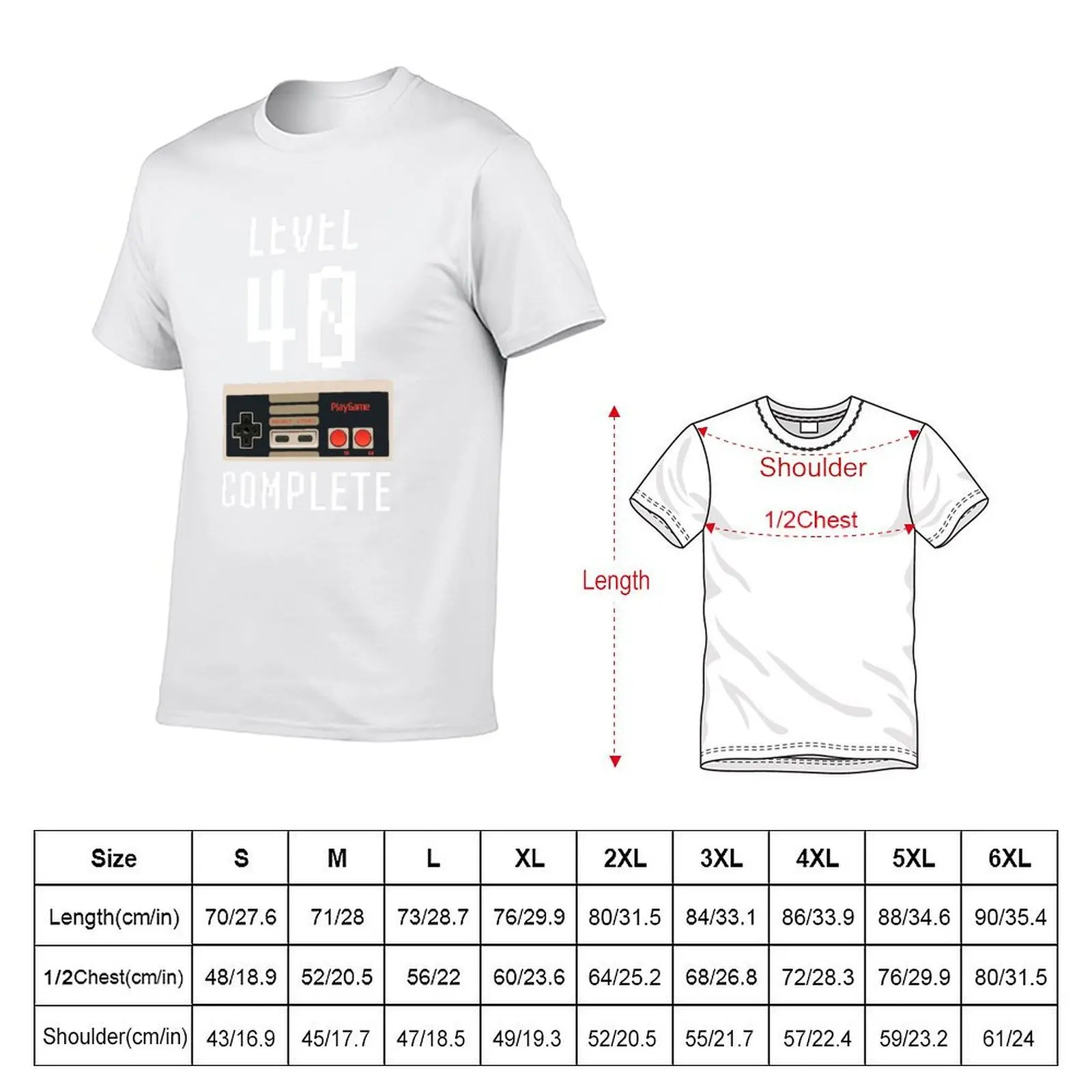 Level 40 complete 40th Birthday gift Pixels Retro Video Game T-Shirt man t shirt cotton high quality T-Shirt