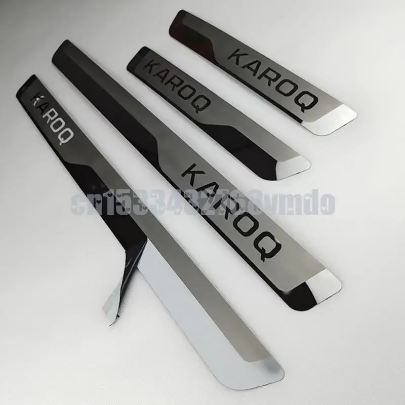 for Skoda KAROQ 2017-2019 Stainless Steel Door Sill Strip Scuff Plate Peda Pedal Cover Car Styling Stickers Auto Accessories