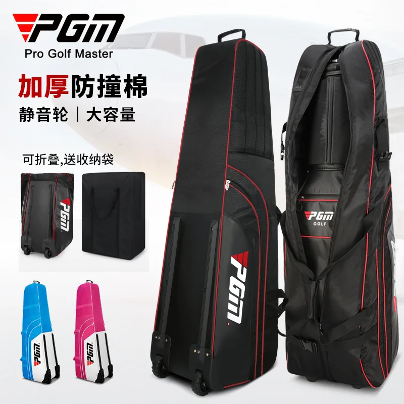 PGM Lightweight Foldable Golf Bag Travel Plane Caddy Bags with Wheel Aircraft Stand Thickening Folding Cover HKB008