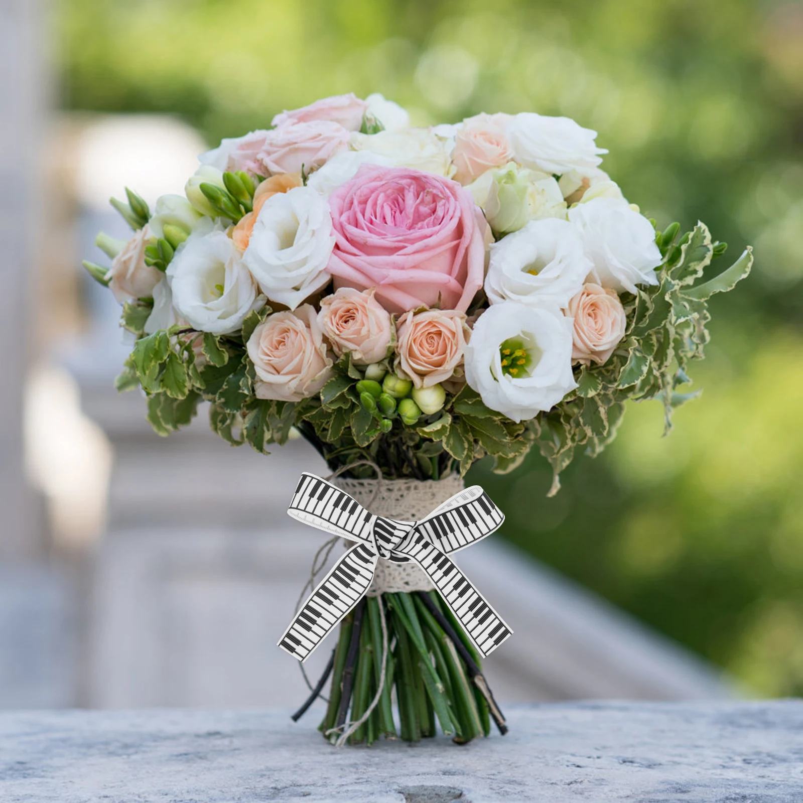 

Piano Ribbon Black White Music Craft Graduation Garland Gift Wrapping Birthday Present Christmas Holiday Packaging