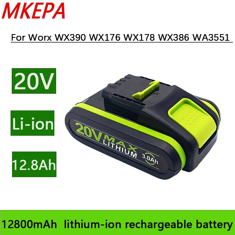 20V 12.8Ah  lithium battery for Worx lpega WA3551 WA3551.1 WA3553 WA3641 WG629E WG546E WU268 WX678 WX550.2 WX550 worx Tools