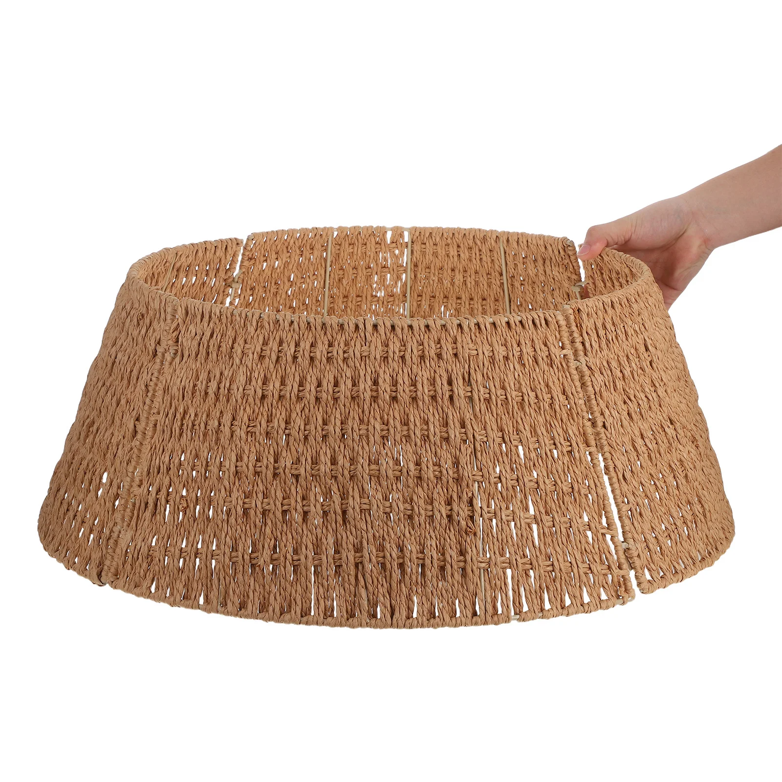 

24 Inch Christmas Tree Collar Woven Rope Basket Farmhouse Style Xmas Decor For Artificial Tree Stand Holiday Home Party