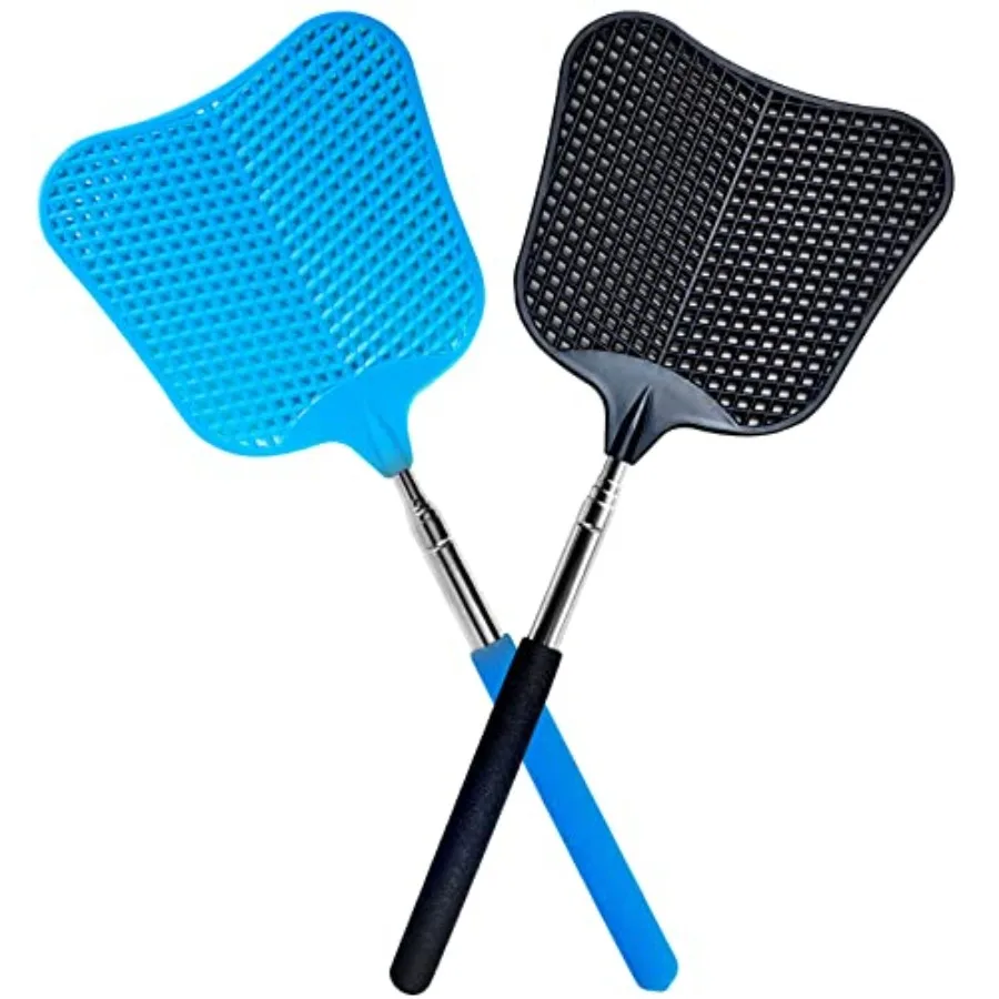 Fly Swatter, Flexible and Durable Telescopic Stainless Steel Retractable Handle Manual Fly swatters for Home, Garden, Classroom