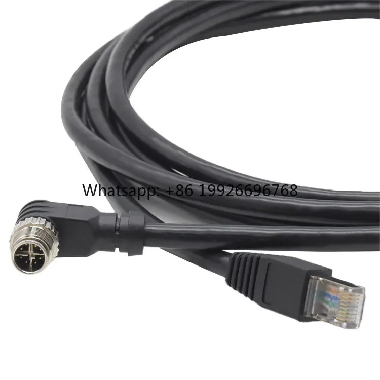 Quality DIN M12 Male X Code Cable Connector 8 Pin Wire Connector with RJ45 Waterproof CAT 6A 8-Pin M12 Connector