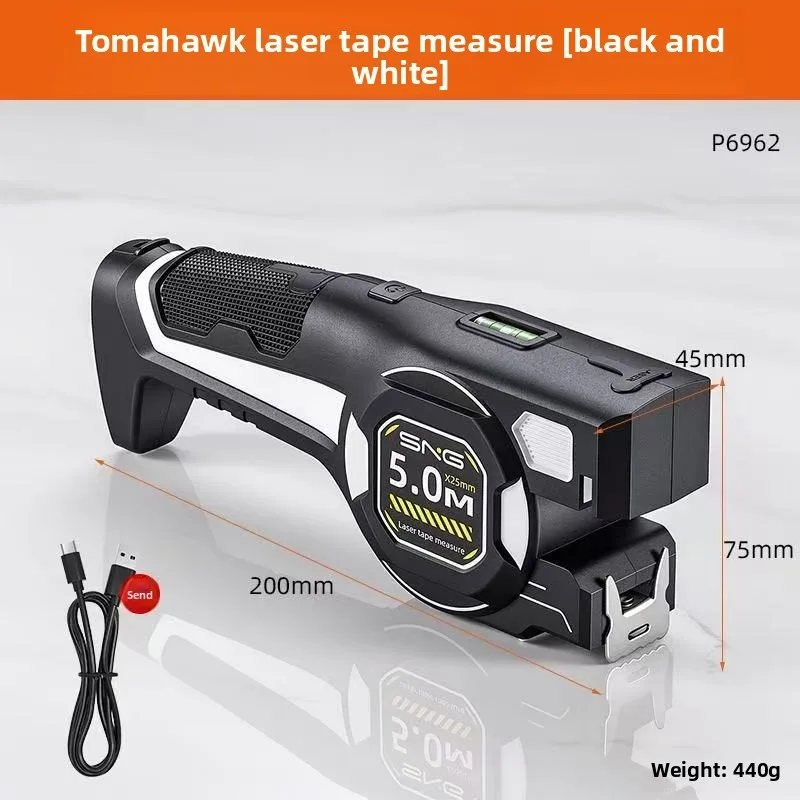 3-in-1 Laser Tape Measure 5m Steel Tape Rechargeable Laser Level High Precision Level Gauge Home Decoration Measuring Tool