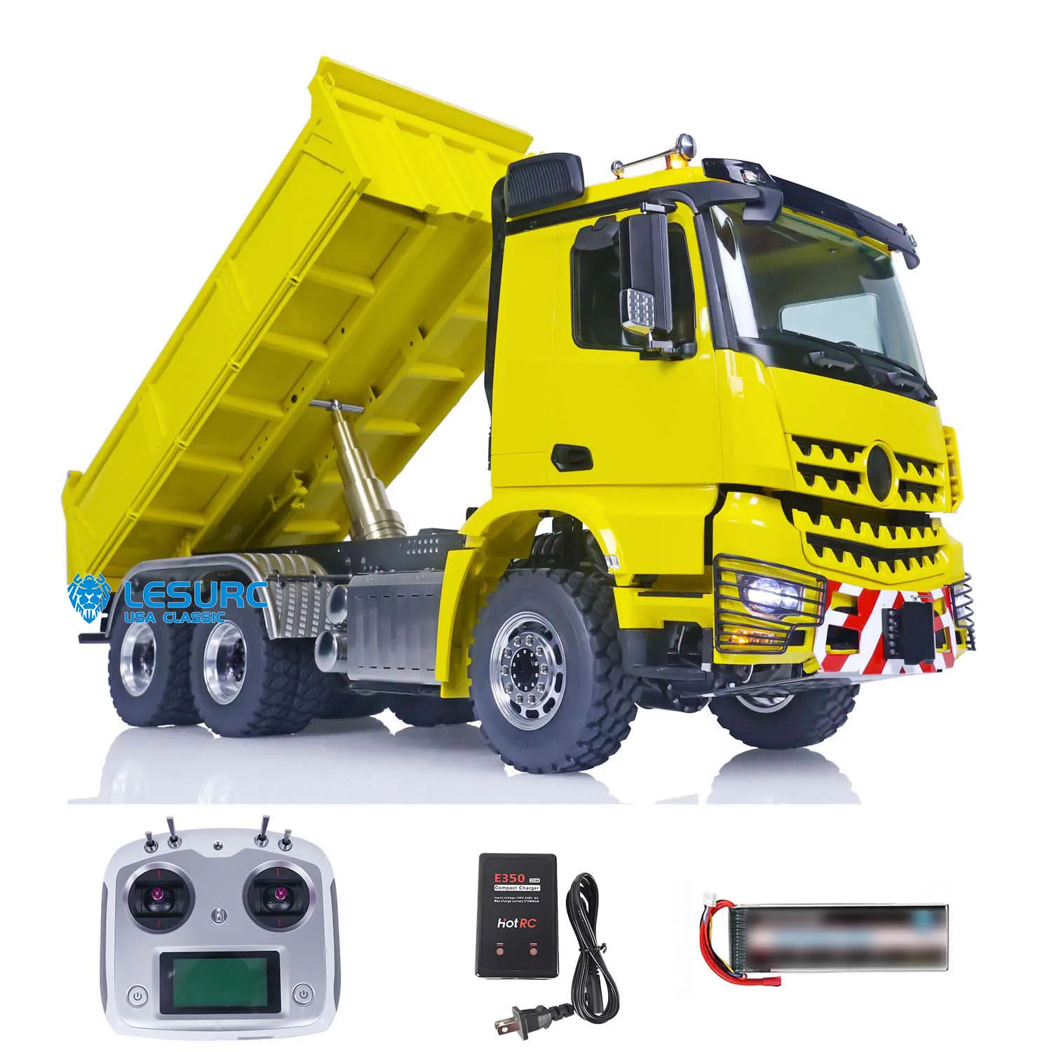 LESU 1/14 6X6 RC Hydraulic Dumper Truck With Front Hook RTR Tipper Car Brushless Motor Smoke Unit Battery Charger THZH1588-SMT10