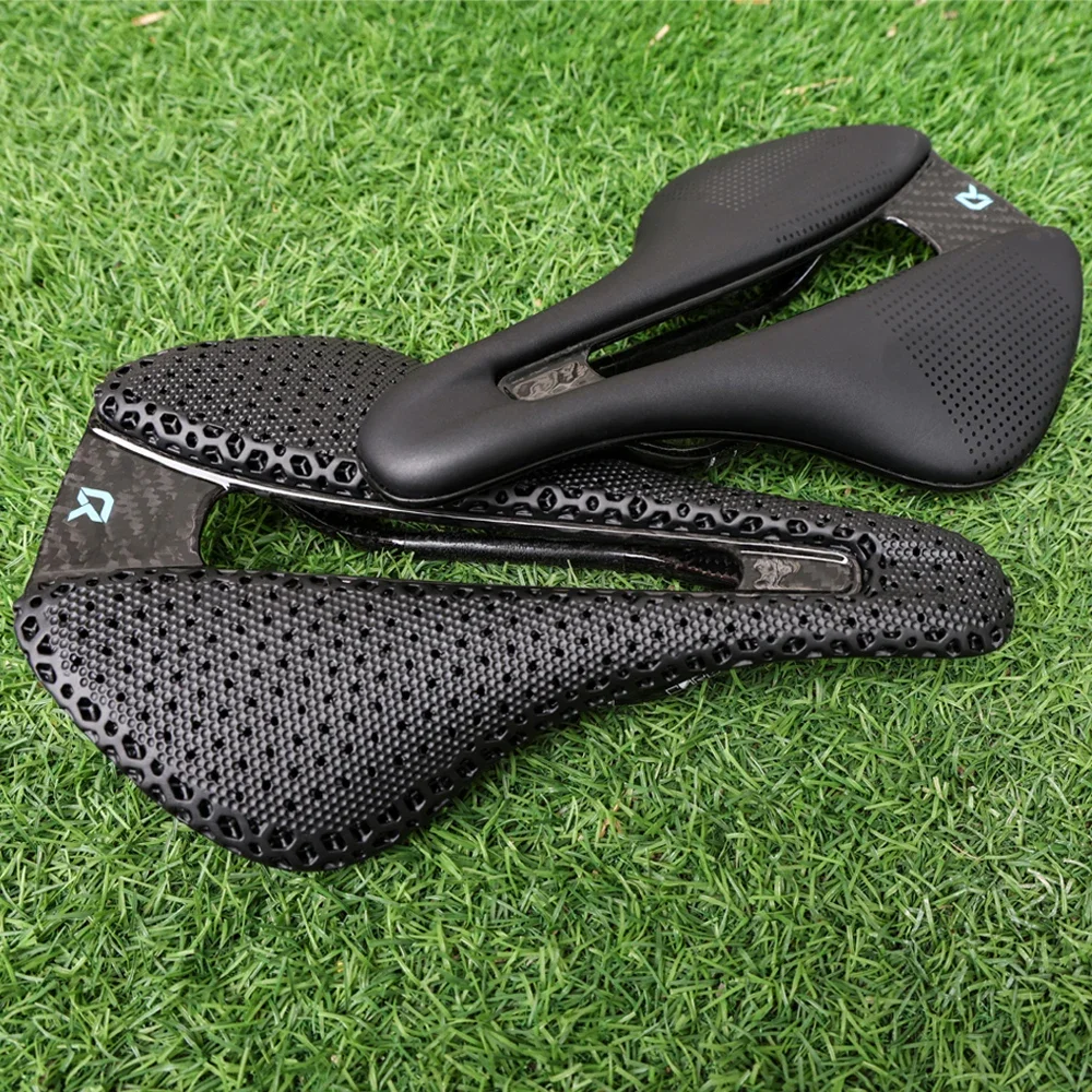 

RYET 3D Printed Carbon Saddle Wide 155/152mm 120g 7x9mm Rail EVA Padding For Triathlon Road MTB Bike Racing