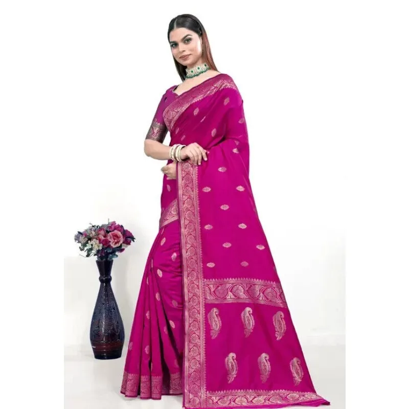 

New Traditional Women's Indian Silk Saree Party Wedding Wear Fashion Dress