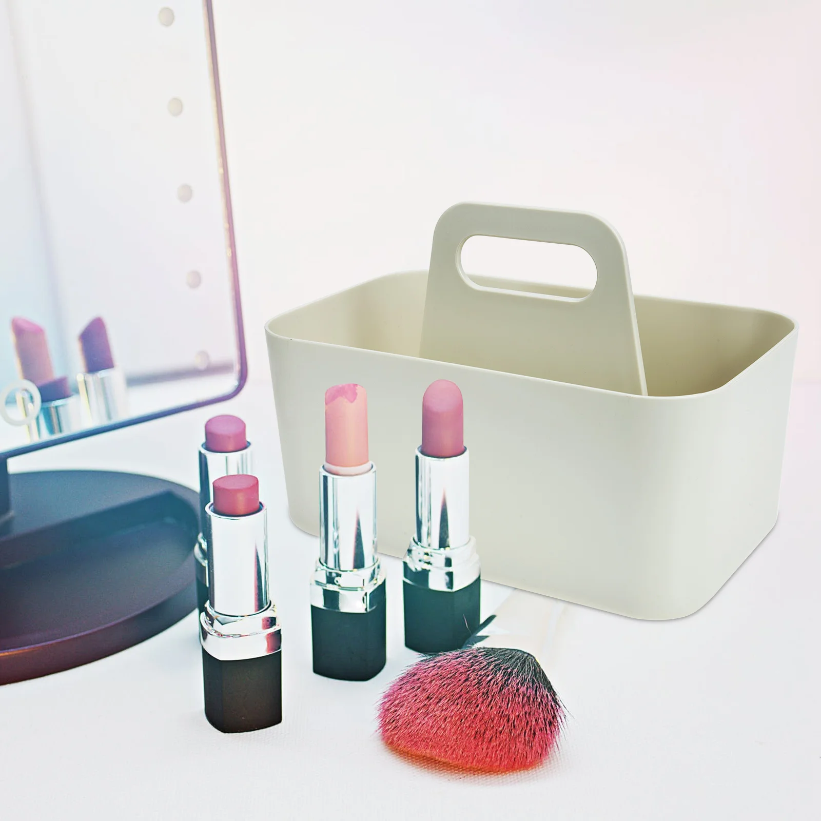 

Desktop Storage Basket Makeup Organizer Multi-Purpose Snack Box Portable Plastic Container for Cosmetics and Sundries