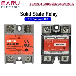 SSR-25DD SSR-40DD SSR 10A 60A  80A 100A Single Phase Solid State Relay Module DC 3-32V Input DC 5-60V Output Voltage Transformer