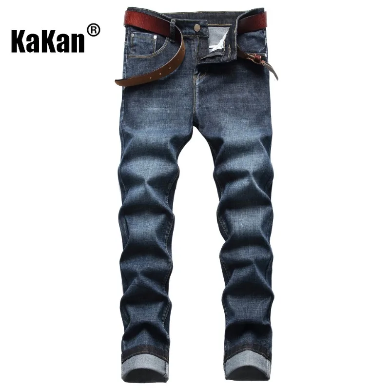 

Kakan - European and American New Small Straight Elastic Jeans for Men, Original Slim Fit Blue Grey Jeans K87-F823