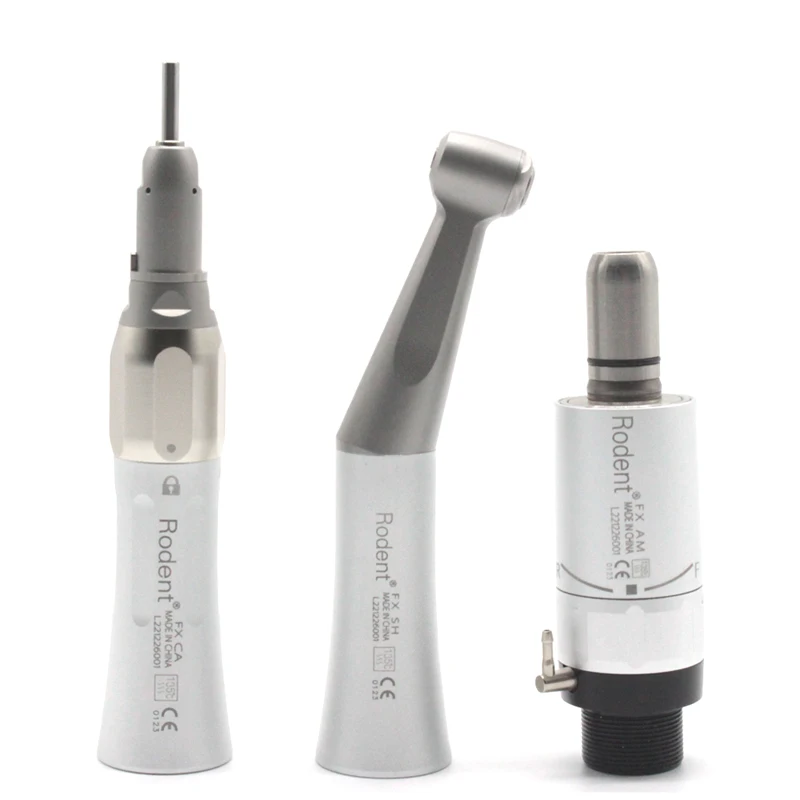 

N type FX de ntal Low Speed Handpiece Kit Push Button Contra Angle and Straight Handpiece Air motor With 2/4 holes