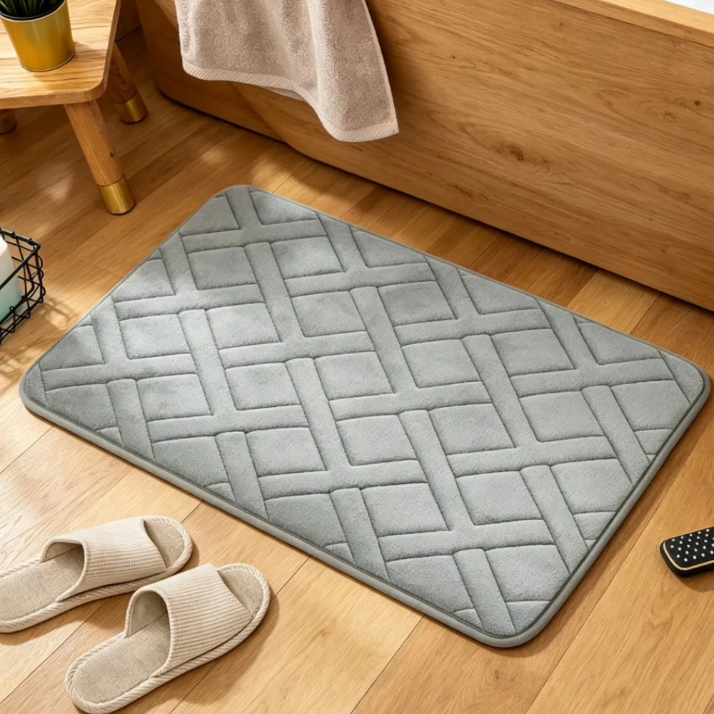 Memory Foam Bathroom Bath Mat Soft Non-Slip Carpet Absorbent Floor Bathroom Rug Shower Carpet Kitchen Decor Foot Mat Gift Decor
