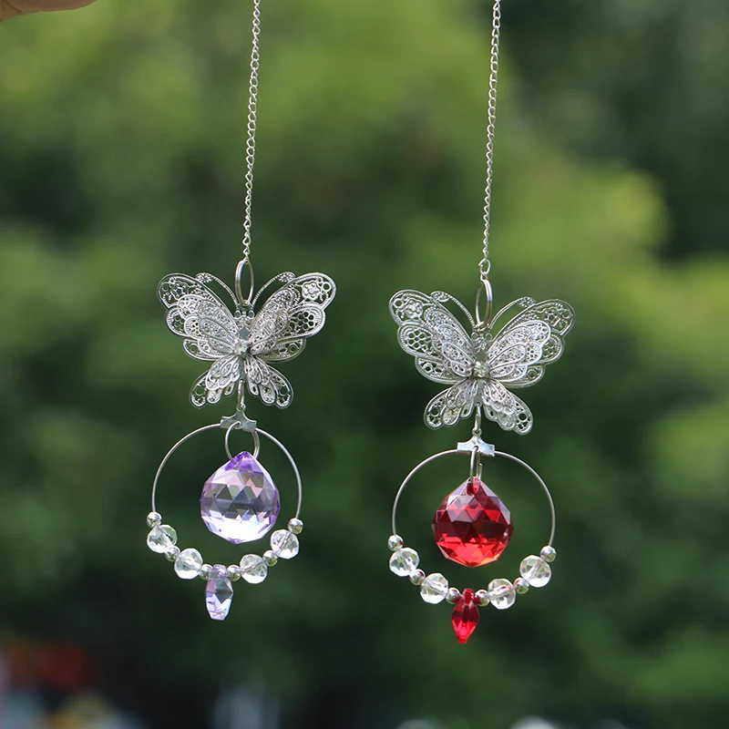 Crystal Sun Catchers Butterfly Suncatchers Window Rainbow Pendant Hanging Crystal Ornament Window Prisms Garden Decoration