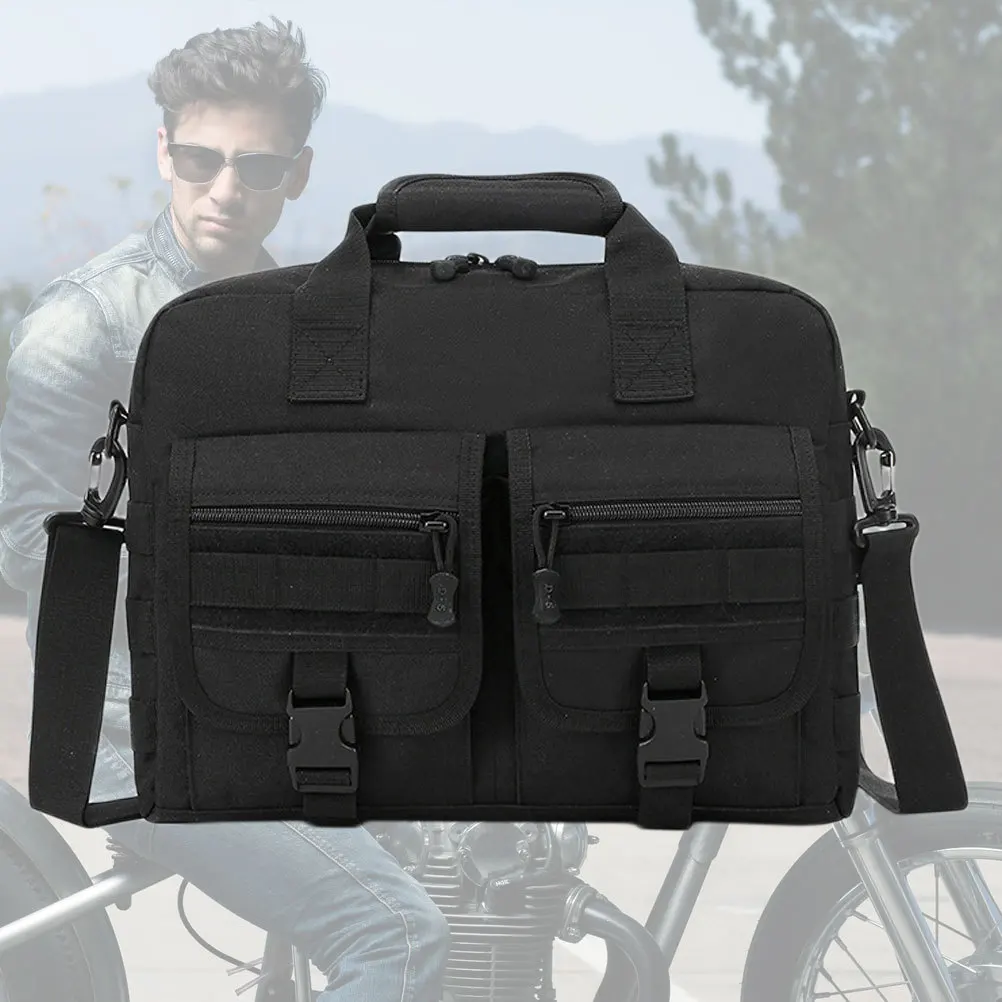 حقيبة كمبيوتر من النايلون الأسود عبر الجسم متعددة الوظائف للكمبيوتر المحمول حقيبة ساعي البريد للرجال حقيبة كتف تخزين بسيطة