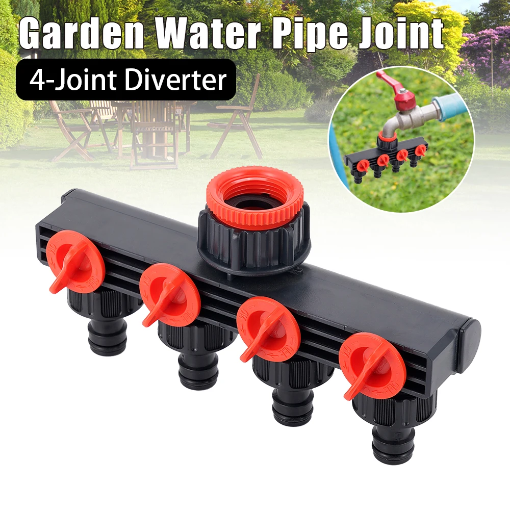 

Garden Hose Pipe Splitter 4 Way Tap Connector Irrigation Connection Device Plastic Drip Irrigation Water Connector Garden Tool