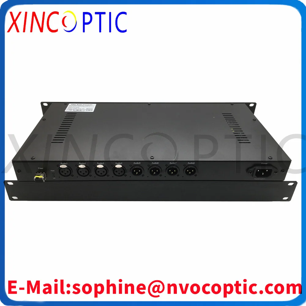 4Ch Bidi  XLR Balance Audio to Fiber SM,BIDI,20km,LC SC FC Connector,19Inch 1U  Rack Mount,UK Charger