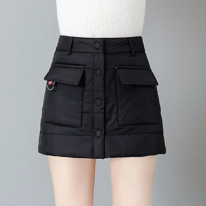 Korean Golf Padded Shorts Winter Golf Wear Women 2024 High Quality black biker Shorts New Fake Two Items Skirt Pants Clothes