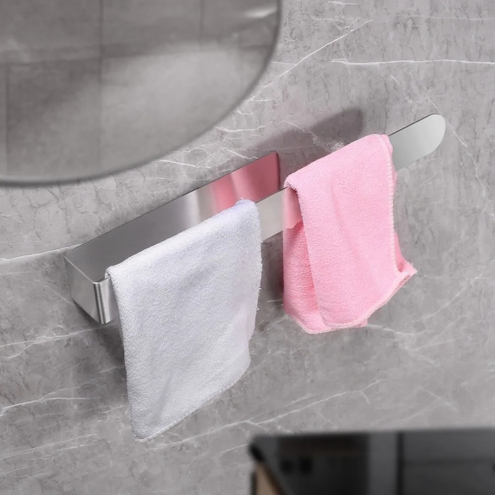 

Самоклеящаяся вешалка для полотенец, одинарный стержень, бесплатный держатель для салфеток, настенная компактная вешалка для банных полотенец для дома