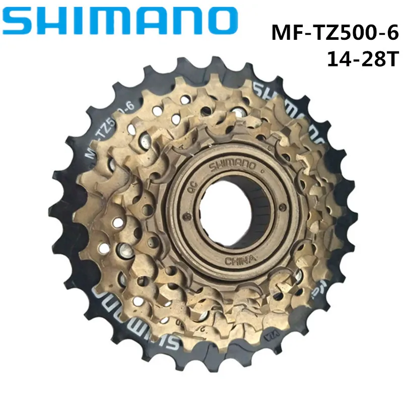 Shimano MF-TZ500 6 Speed Freewheel 14-28T for MTB Road Cycling Bike Flywheel TZ500-6 Hollow Type Updated of TZ20