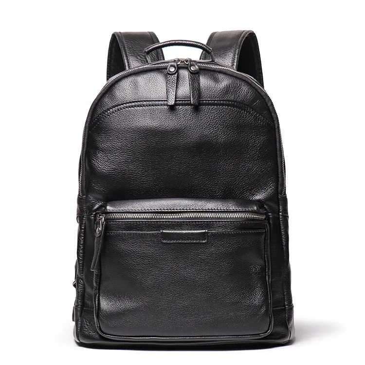 Men's Top Layer Cowhide Large Leather Travel Bag Genuine Leather Unisex Laptop Daypack Leather Women School Bag Male Travel Bag