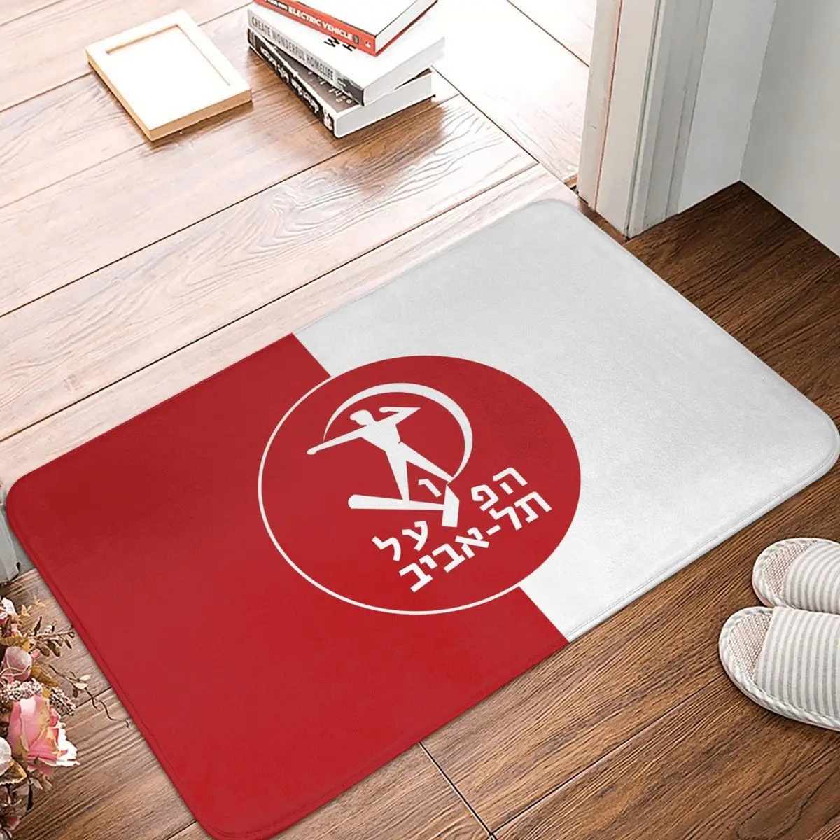 Hapoel Tel Aviv Basketball Doormat Bathroom Rug Extra Soft Absorbent Microfiber Bath Rugs Mat Non-Slip Bath Carpet