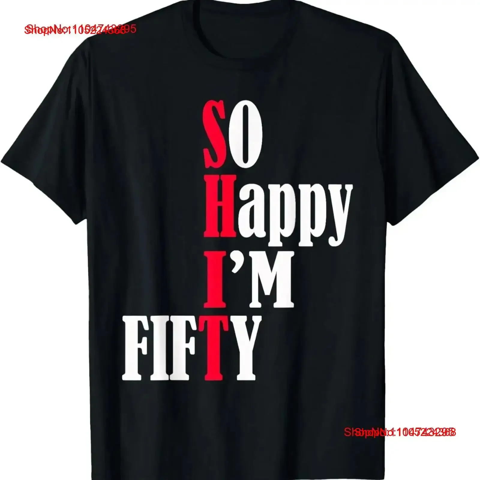 So Happy I'm Fifty 50th Birthday 50 Years Old Party T Shirt vintage Washed graphic streetwear fashion Casual Breathable Soft
