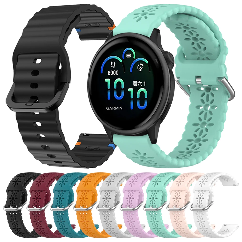 Garmin Approach S50 S42 S40 S12/Forerunner 165 645 265 255 밴드 Vivoactive/Active 6 5 Venu 3 Correa 용 20mm 22mm 실리콘 스트랩