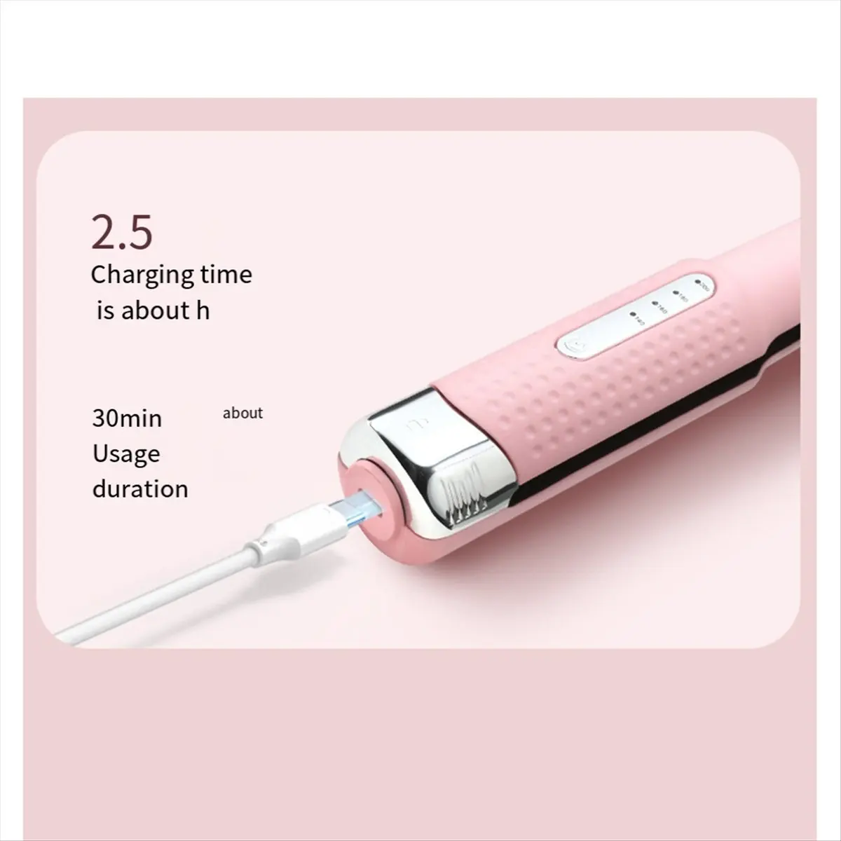 2026 Trend Wireless Hair Straightener Curling Iron Dual-Purpose Shaping Negative Ion Mini Straightening Iron Pink