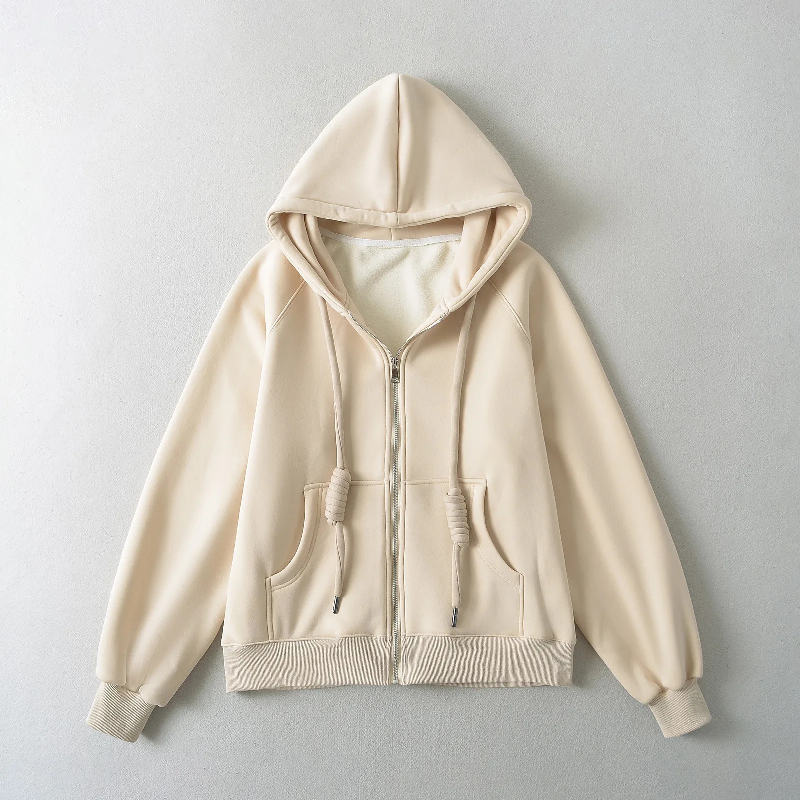 Sudadera gruesa de lana para mujer, chaqueta con capucha, estilo americano holgado y perezoso, cremallera, Otoño Invierno, nuevo