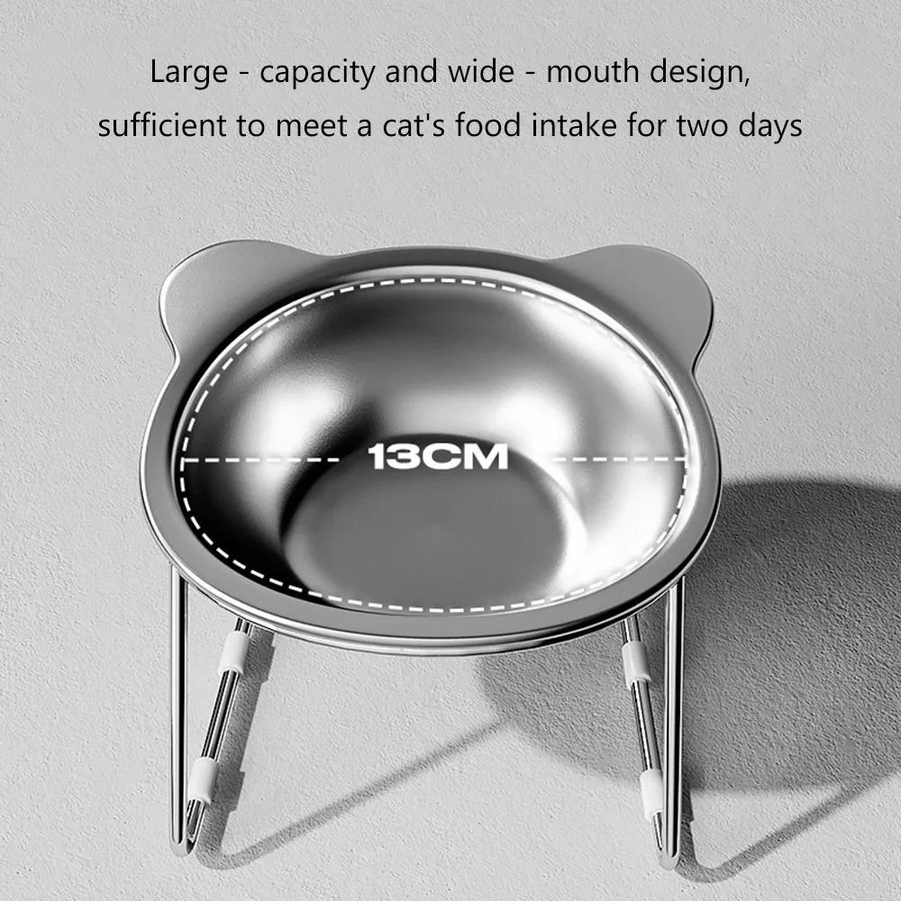 Comederos Elevados para Gatos, Inclinados para Proteger el Cuello, con Base Estable, 15 cm de Altura °   Tazones Resistentes a los Golpes para Cachorros y Gatos
