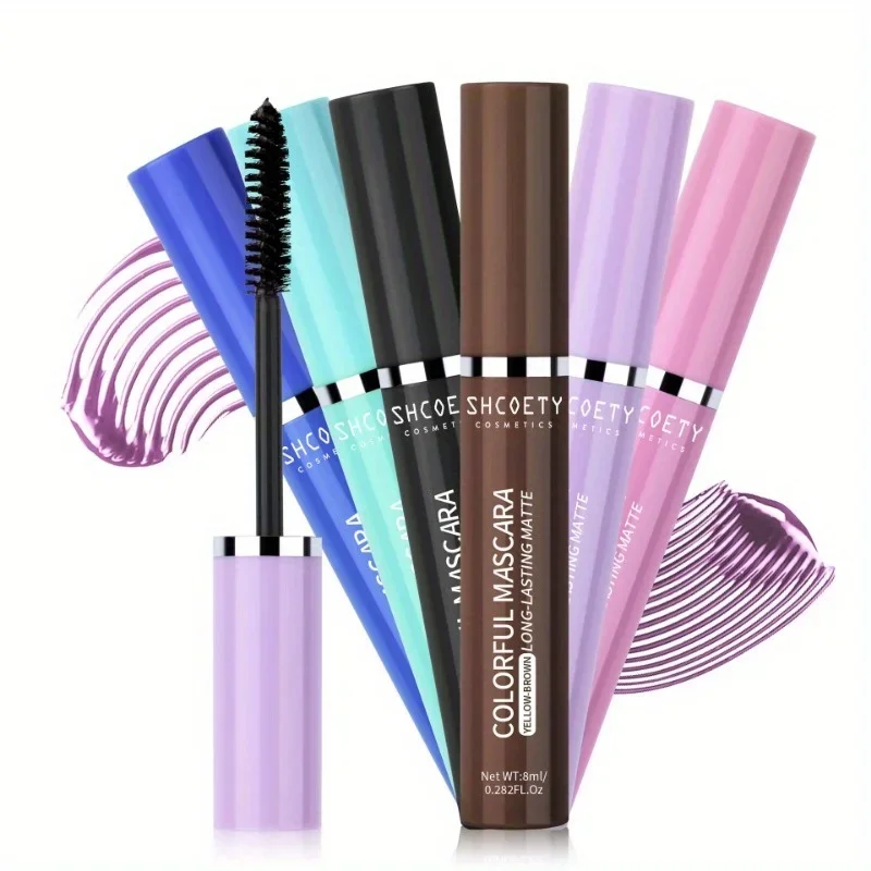 Farbige Wimperntusche, Wimpern, blau, rosa, bunt, langlebig, Wimperntusche, bezaubernde Curling-Wimperntusche, Augen-Weihnachtsmake-up