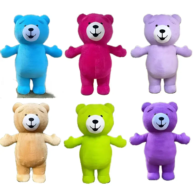 2M/2.6M/3M giant inflatable teddy bear plush mascot costume adult blown up bear costumes mascotte