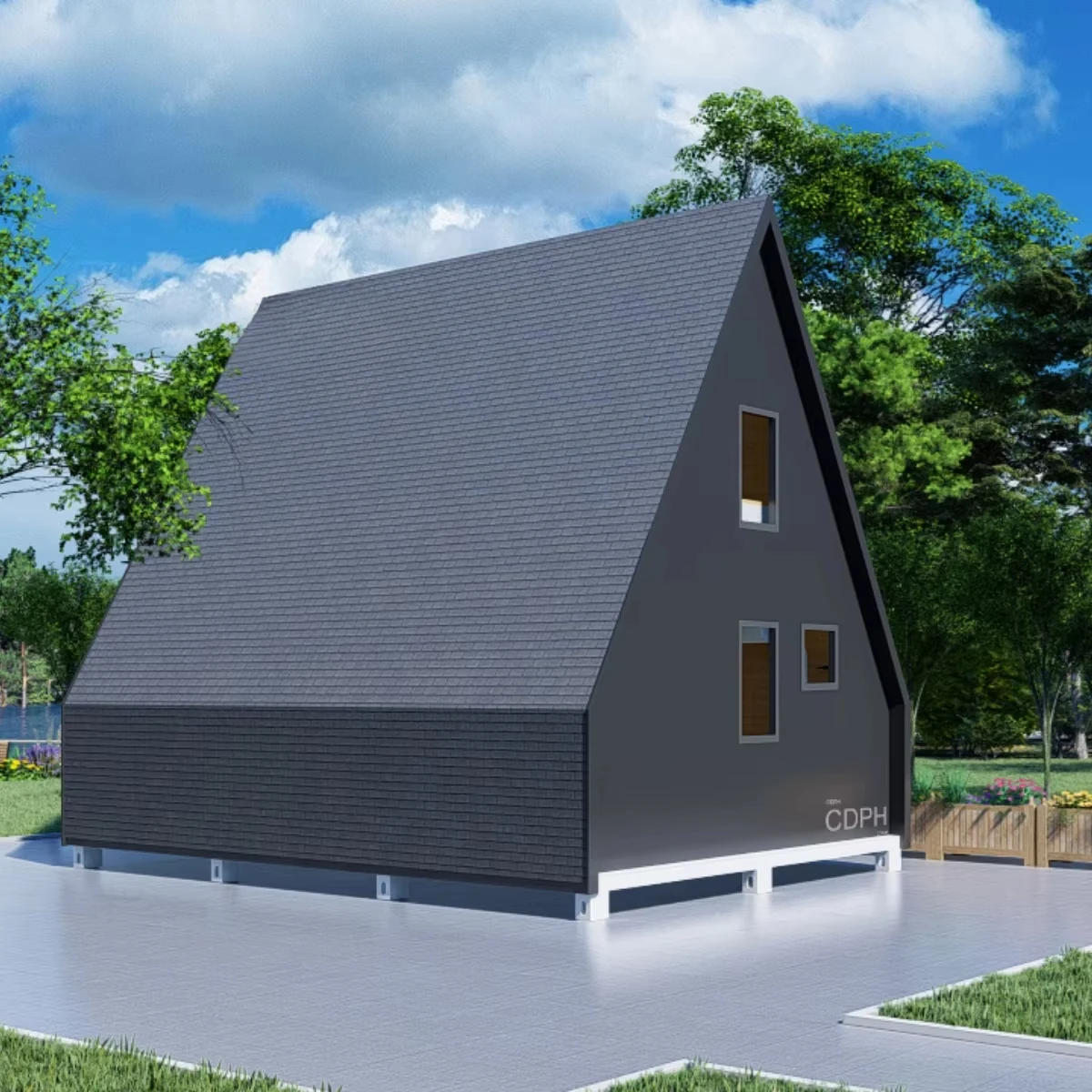 Kit cabina Prefabricadas Modernas con cornice Triangle House Prefab Modulare Mobile Tiny Home