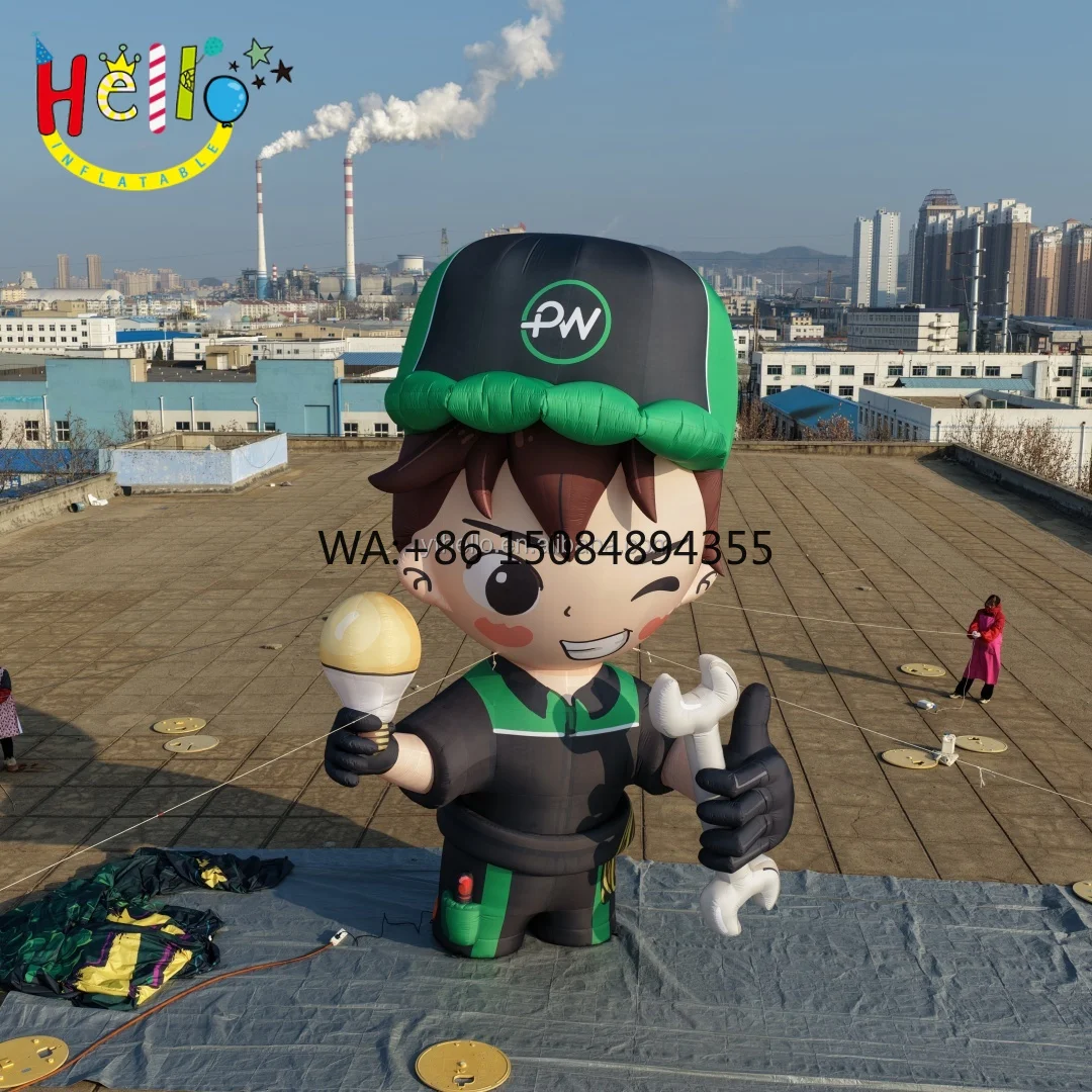Custom Make Outdoor Giant Inflatable Repairman Boy Character Balloon for Promotion