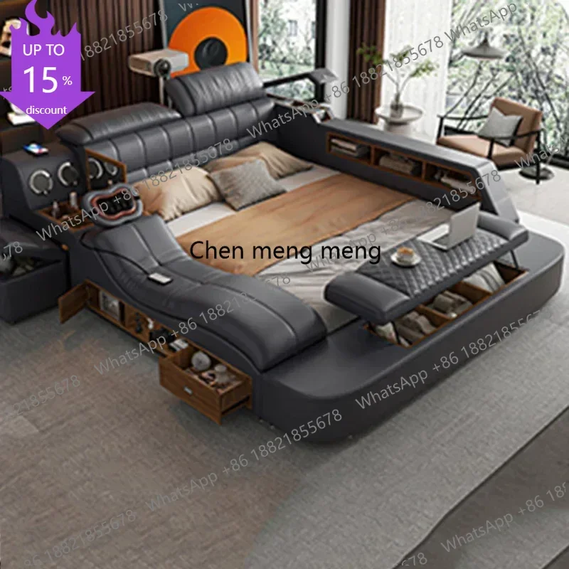 

B182 Loft Multifunctional Bed Storage Modern Massage Headboards Children King Size Cheap Bed Princess Cama Solteiro Patio Furnit