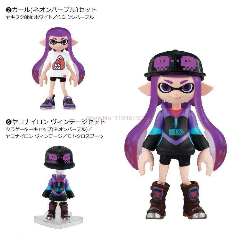 In Stock Bandai Jet Fighters Splatoon Action Figures Series 2 Splatoon Replica Box Egg Collection Desktop Decoration Gift