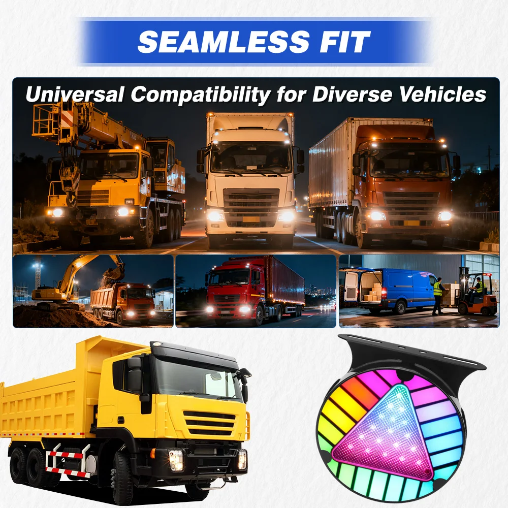 

12V 24V RGB Round/Triangle LED Tail Light Auto Truck Rear Decorative Flashing Signal Lamps Safety Warning Reverse Lamp
